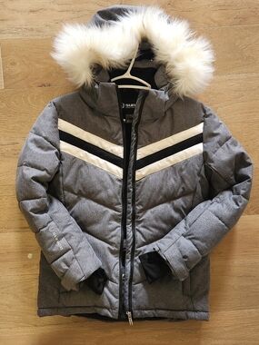 Sunice Kids' Grey Puffer Jacket with Faux Fur Hood